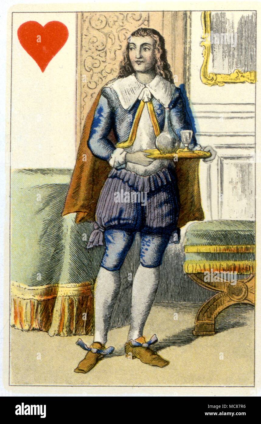 Cartomancie Cartes à jouer les cartes de la Cour de : Le Jeu de cartes historiques publiée à Paris 1856 Banque D'Images