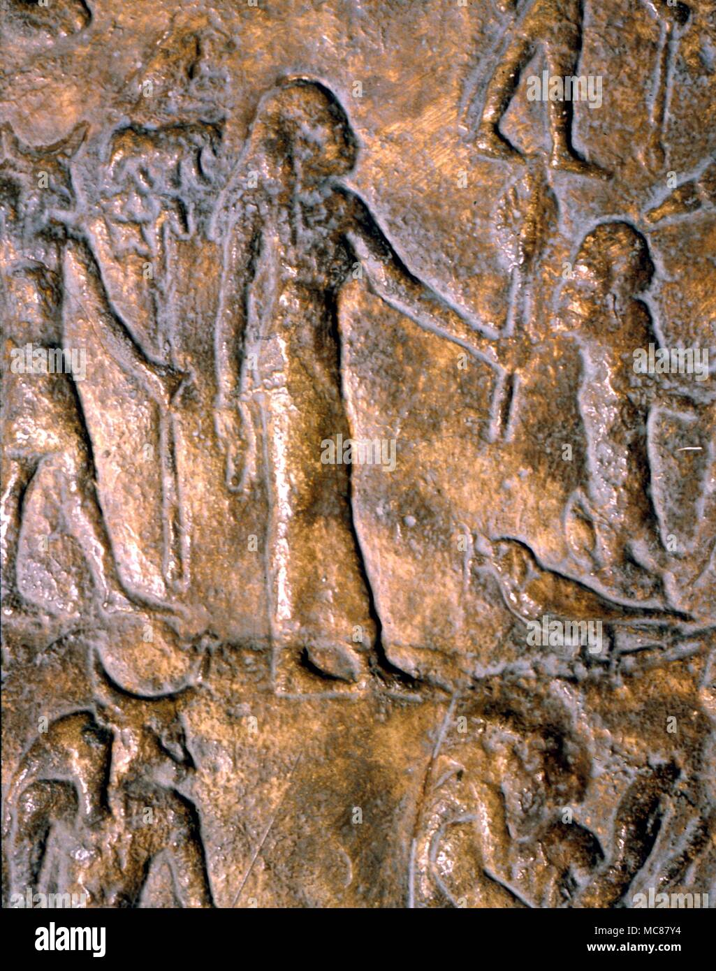 Bague romaine t52 l'Astrologie égyptienne Détail de la constellation du zodiaque dans le Temple d'Hathor montrant la Vierge Banque D'Images