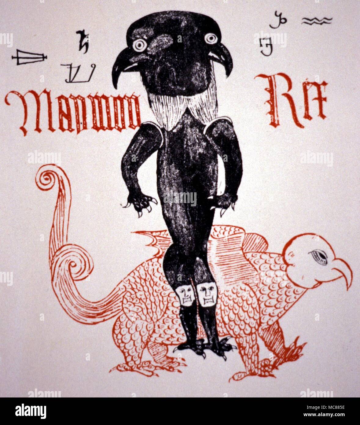 GRIMOIRE Maymon Rex avec familier Banque D'Images