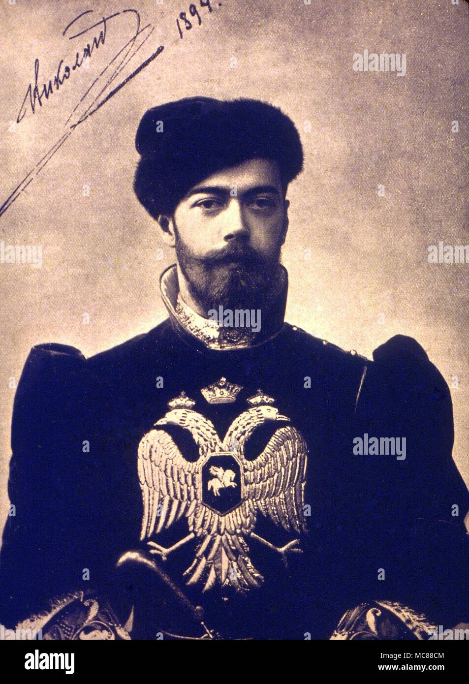Le Tsar Nicolas II en robe de l'ancienne Russie Banque D'Images