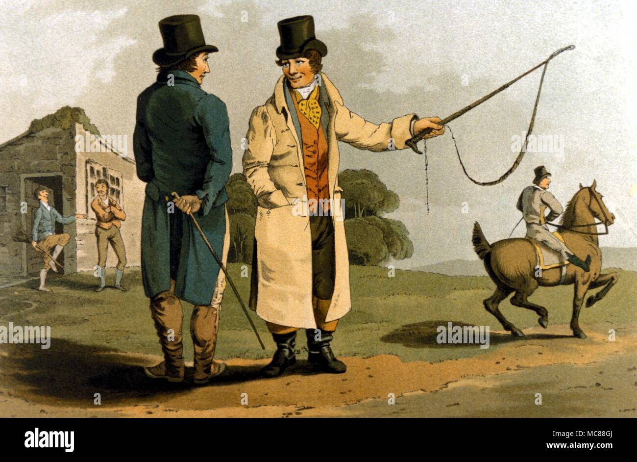 L'histoire britannique - début 19e siècle, le marchand de cheval. À partir de l'édition 1885 de Richard Jackson's 'Les Costumes de Yorkshire'. Banque D'Images