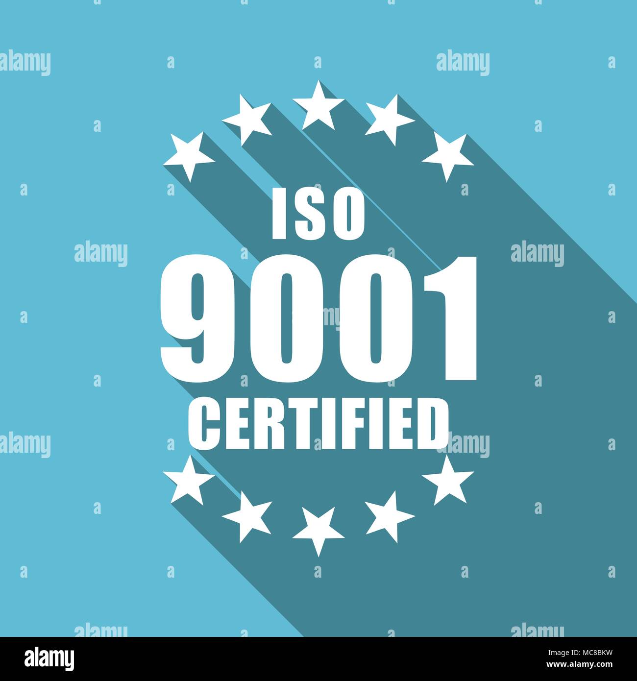 Texte Iso 9001 télévision symbole vecteur de conception icône bleu Illustration de Vecteur