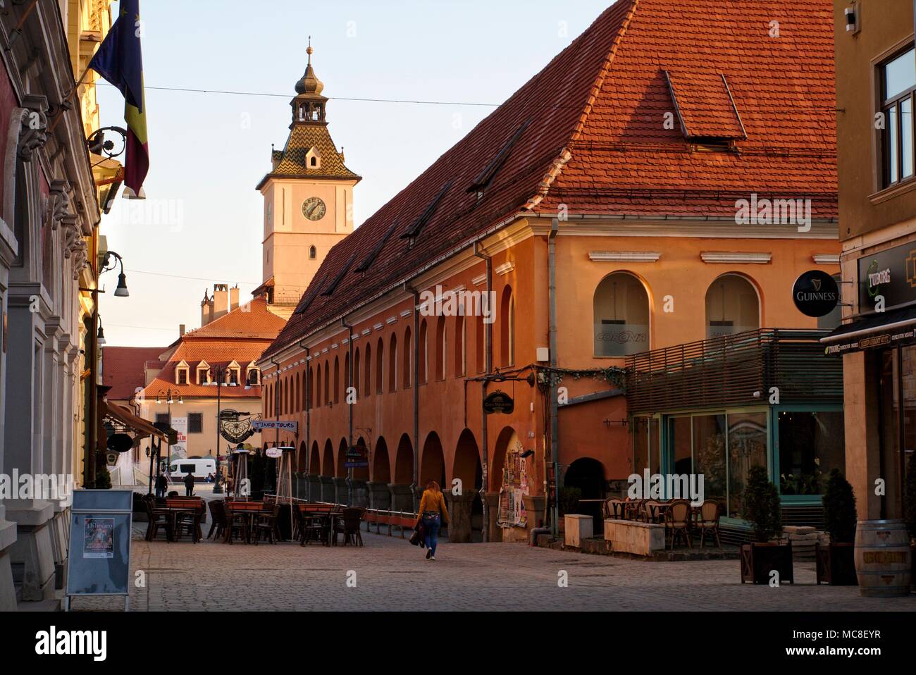 Roumanie Brasov Hirscher street Banque D'Images