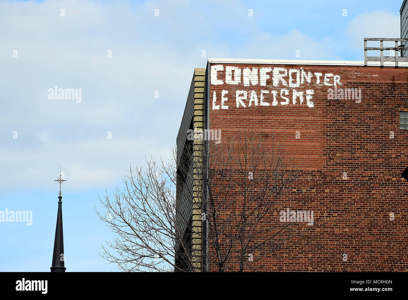 Se confronter le racisme - Affronter le racisme dans la ville de Québec Banque D'Images