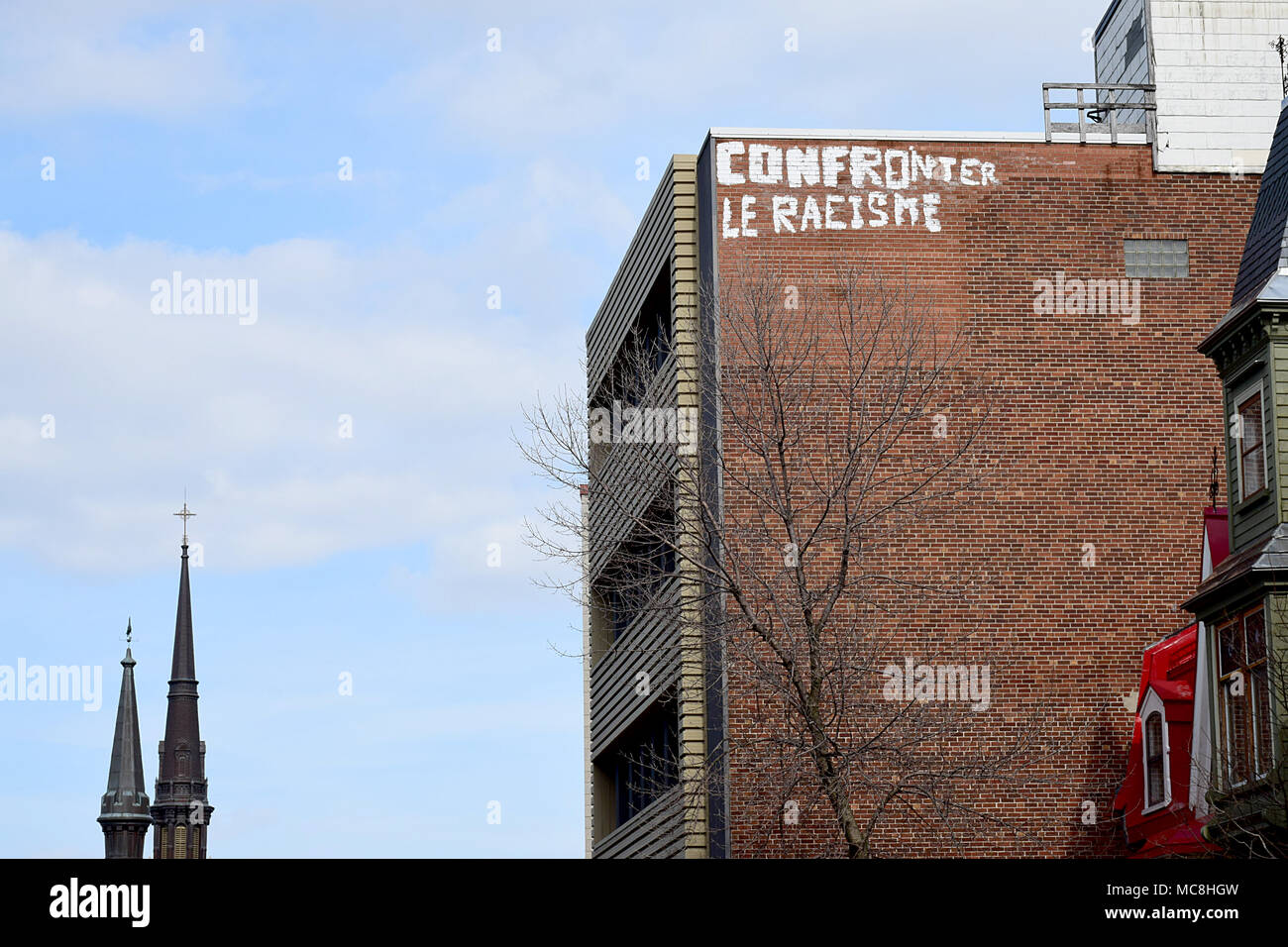 Se confronter le racisme - Affronter le racisme dans la ville de Québec Banque D'Images