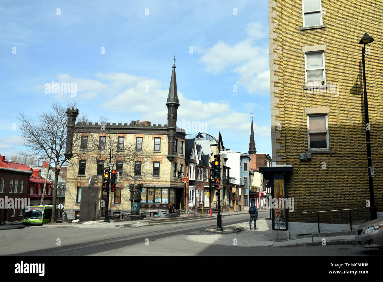 Rue du vieux Québec, un site du patrimoine mondial de l'UNESCO. Banque D'Images