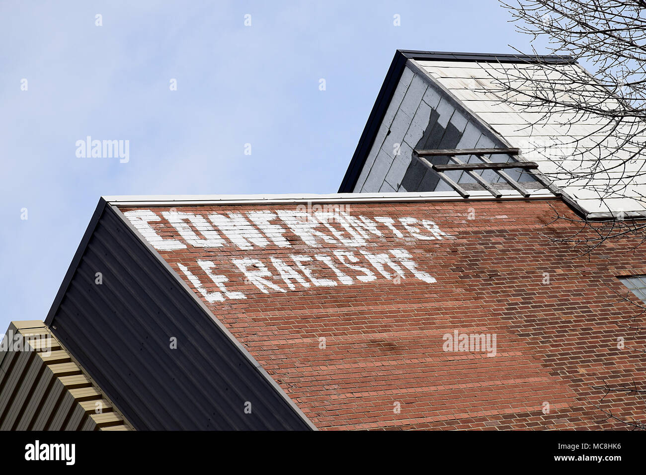 Se confronter le racisme - Affronter le racisme dans la ville de Québec Banque D'Images