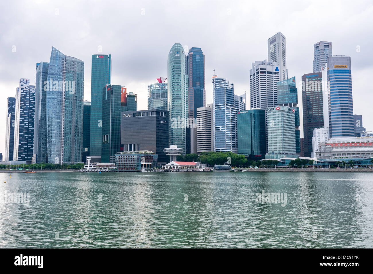 Singapour - 10 juin 2017 : Centre des affaires de Singapour, où la plupart des banques internationales sont situés. Banque D'Images