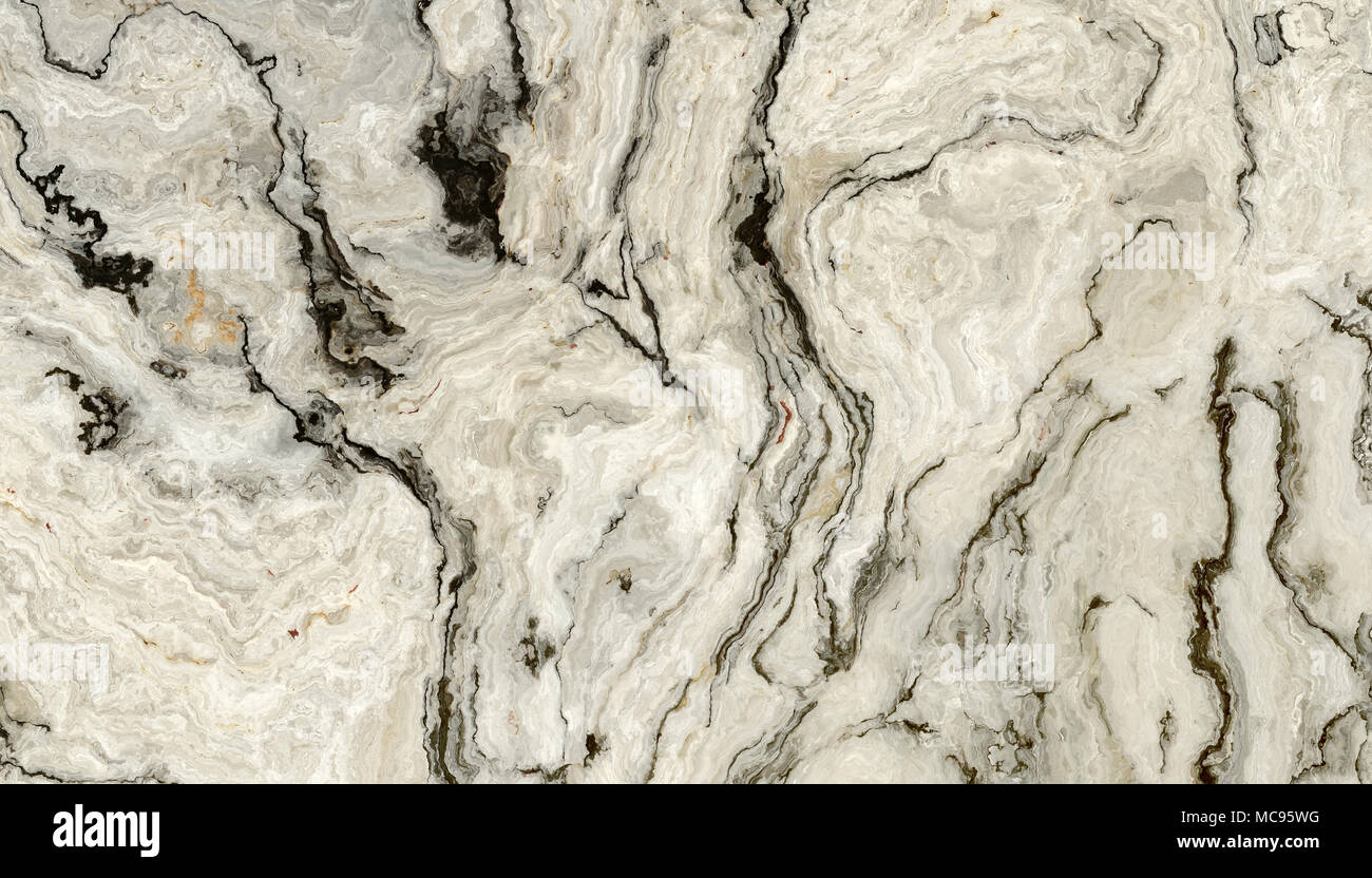 Modèle en marbre blanc avec des veines grises et noires. Résumé La texture et l'arrière-plan. Illustration 2D Banque D'Images