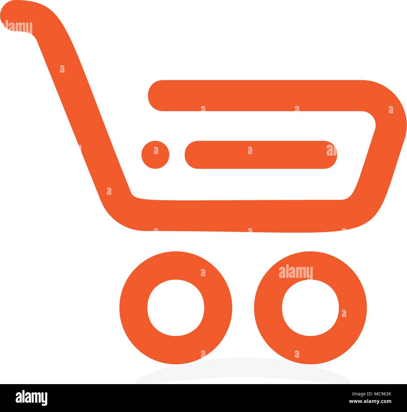 Stocker l'icône linéaire, panier, boutique, logotype vectoriel marché logo orange modèle sur fond blanc. Illustration de Vecteur