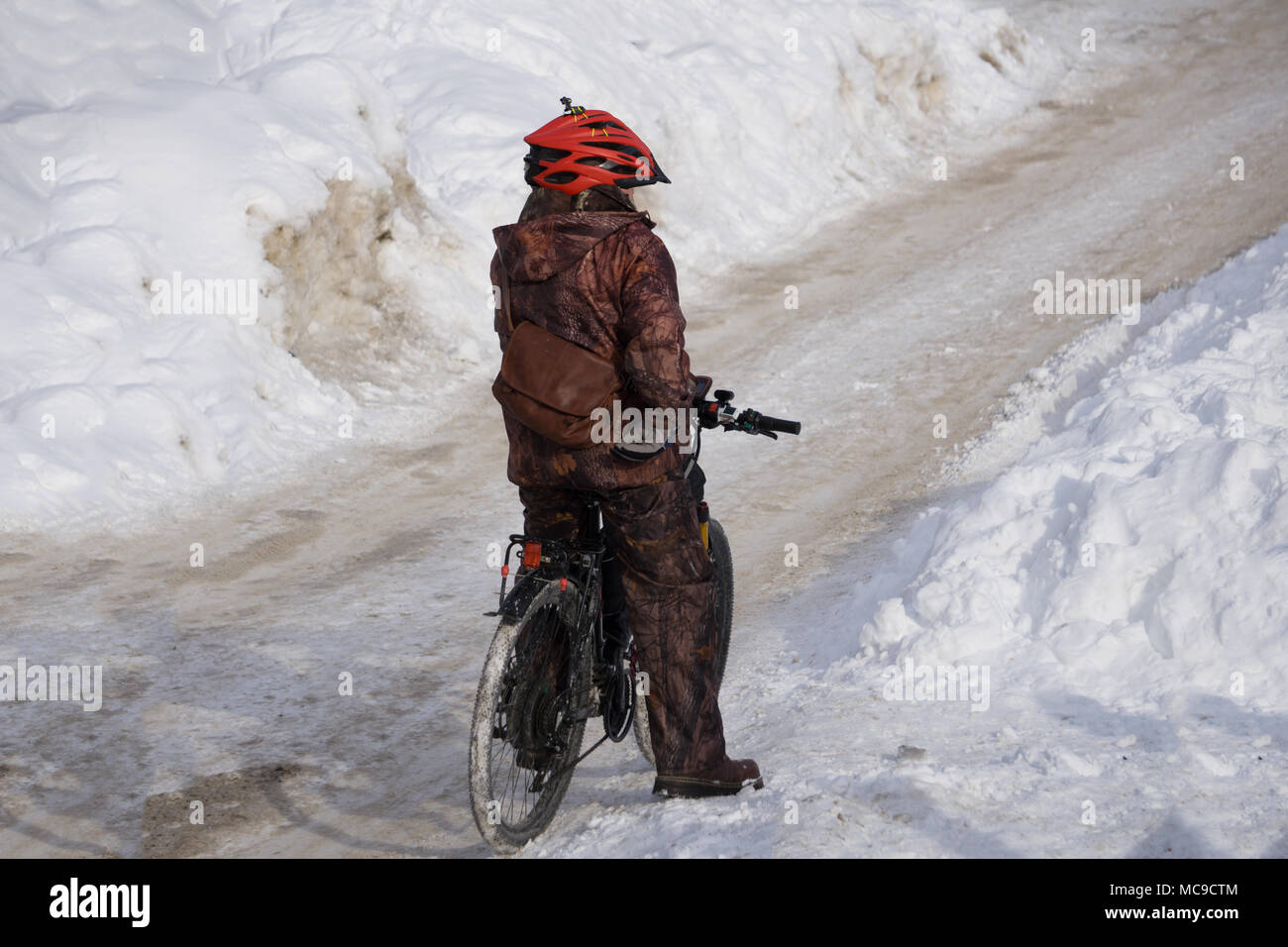 Location auto à la tempête de neige Banque D'Images