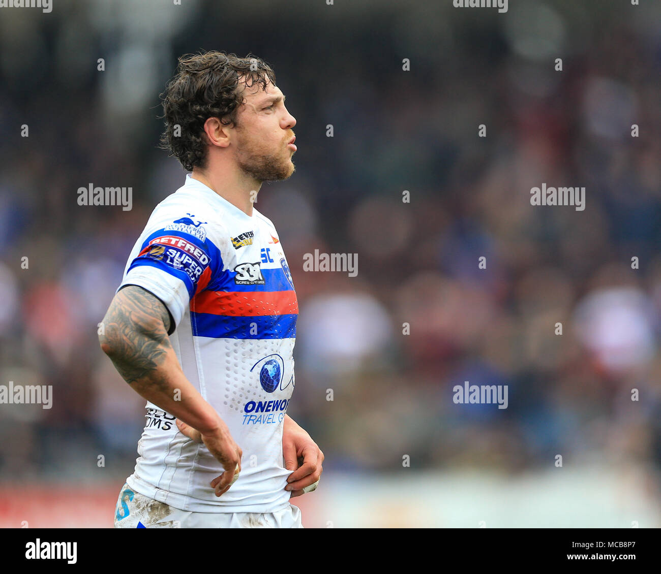 8 avril 2018, Beaumont stade juridique, Wakefield, Angleterre ; Betfred Super League rugby, Wakefield Trinity v St Helens ; Scott Habitat Expo de Wakefield Trinity Credit : Nouvelles Images/Alamy Live News Banque D'Images