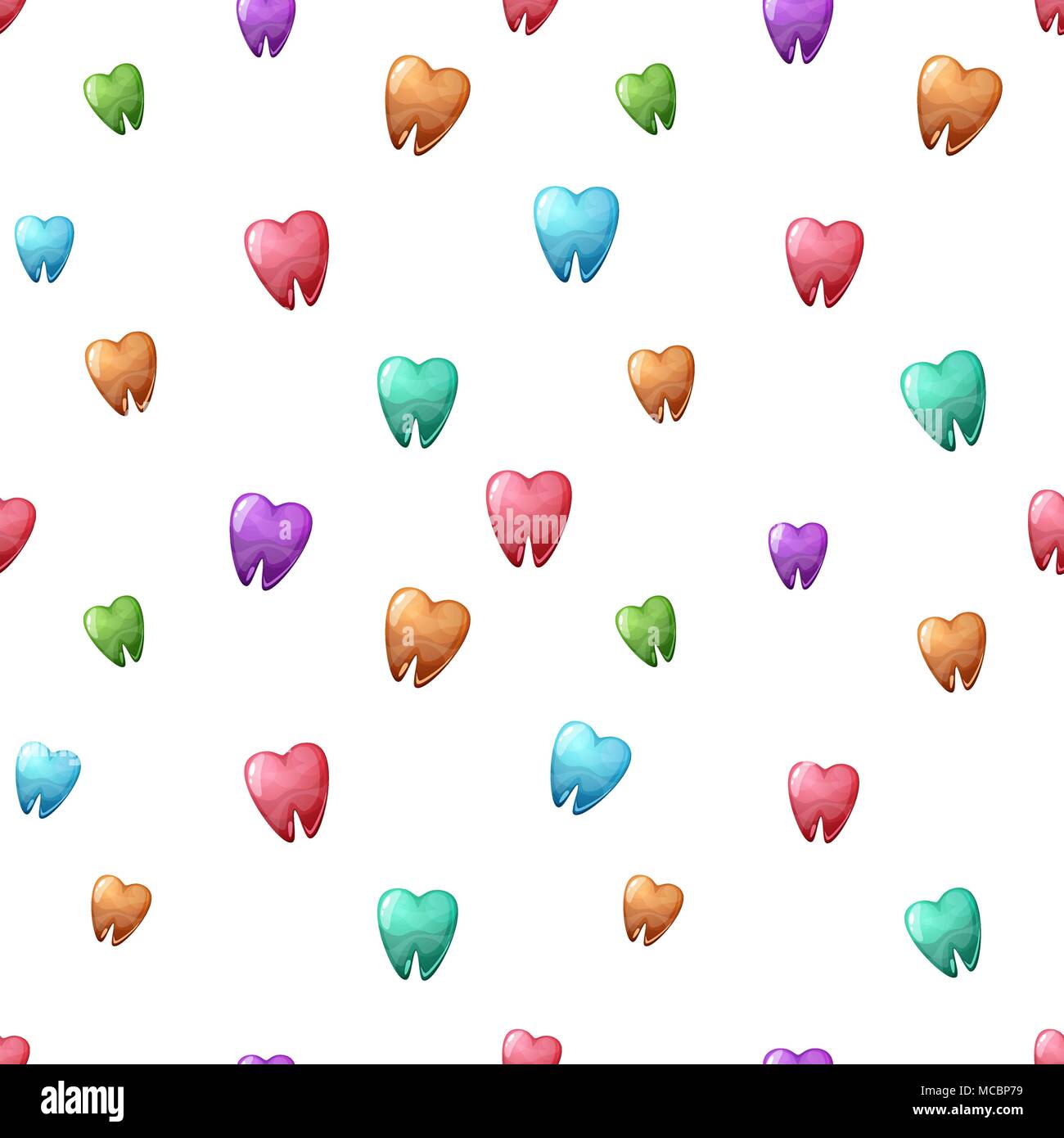 Cartoon couleur motif transparente de la dent Illustration de Vecteur