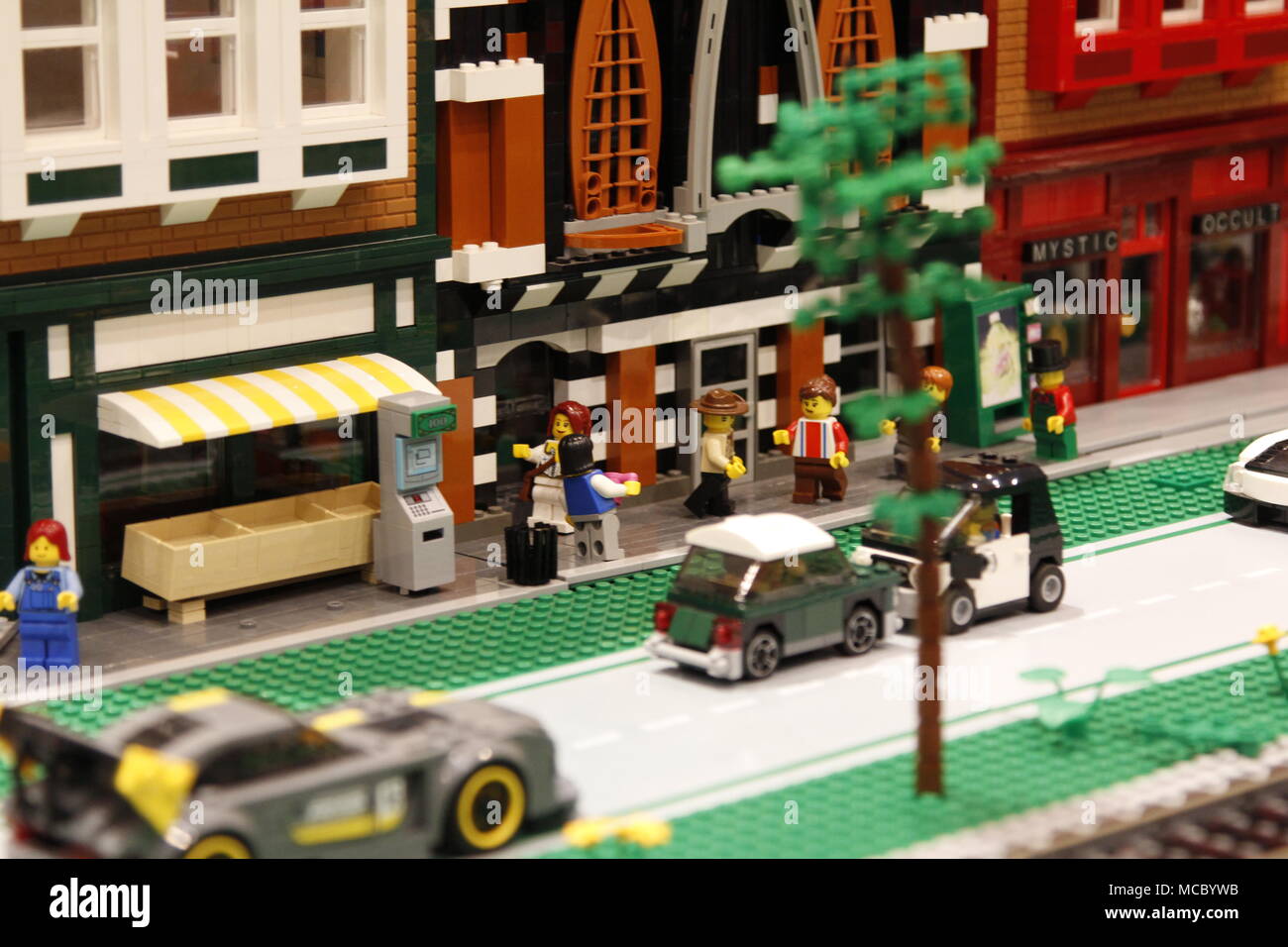 Scène de rue Diorama Lego Banque D'Images