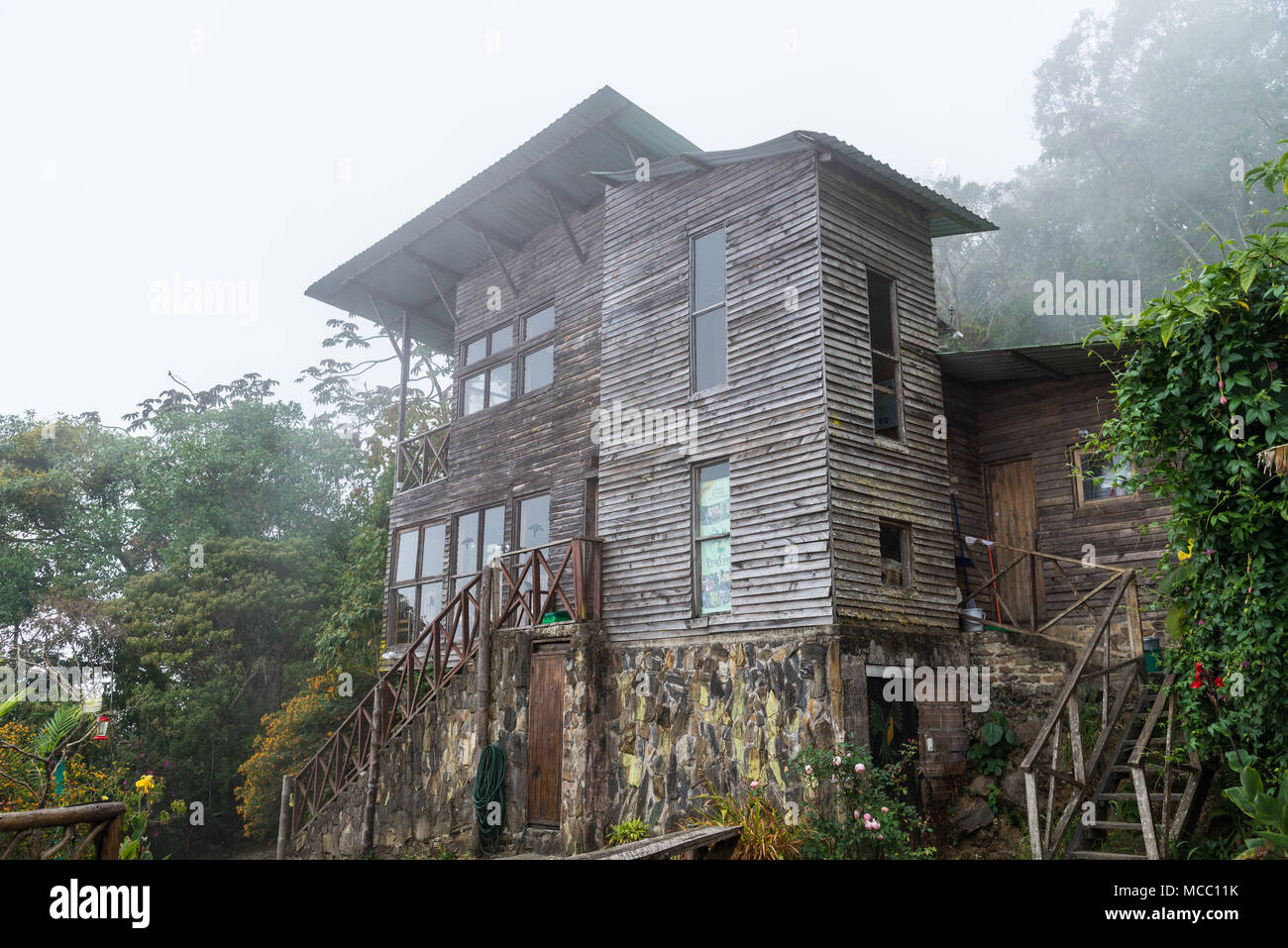 El Dorado Lodge, un éco-lodge dans les montagnes de la Sierra Nevada de Santa Marta. La Colombie, l'Amérique du Sud. Banque D'Images