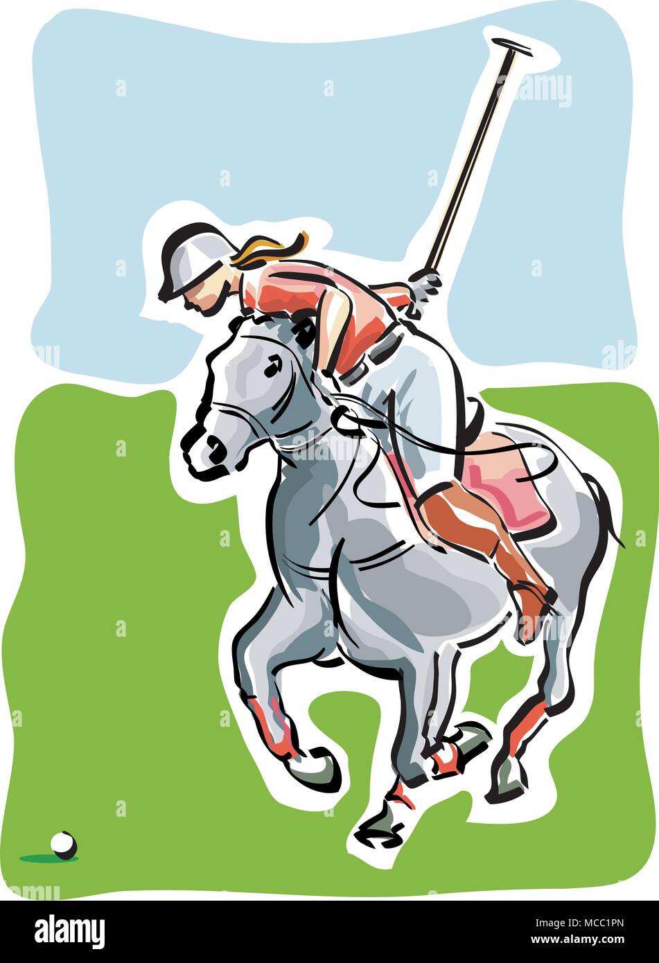 Vector illustration d'un joueur de polo Illustration de Vecteur