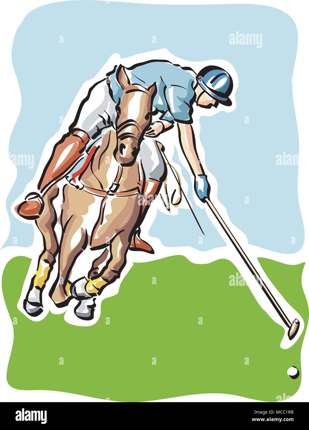 Vector illustration d'un joueur de polo Illustration de Vecteur