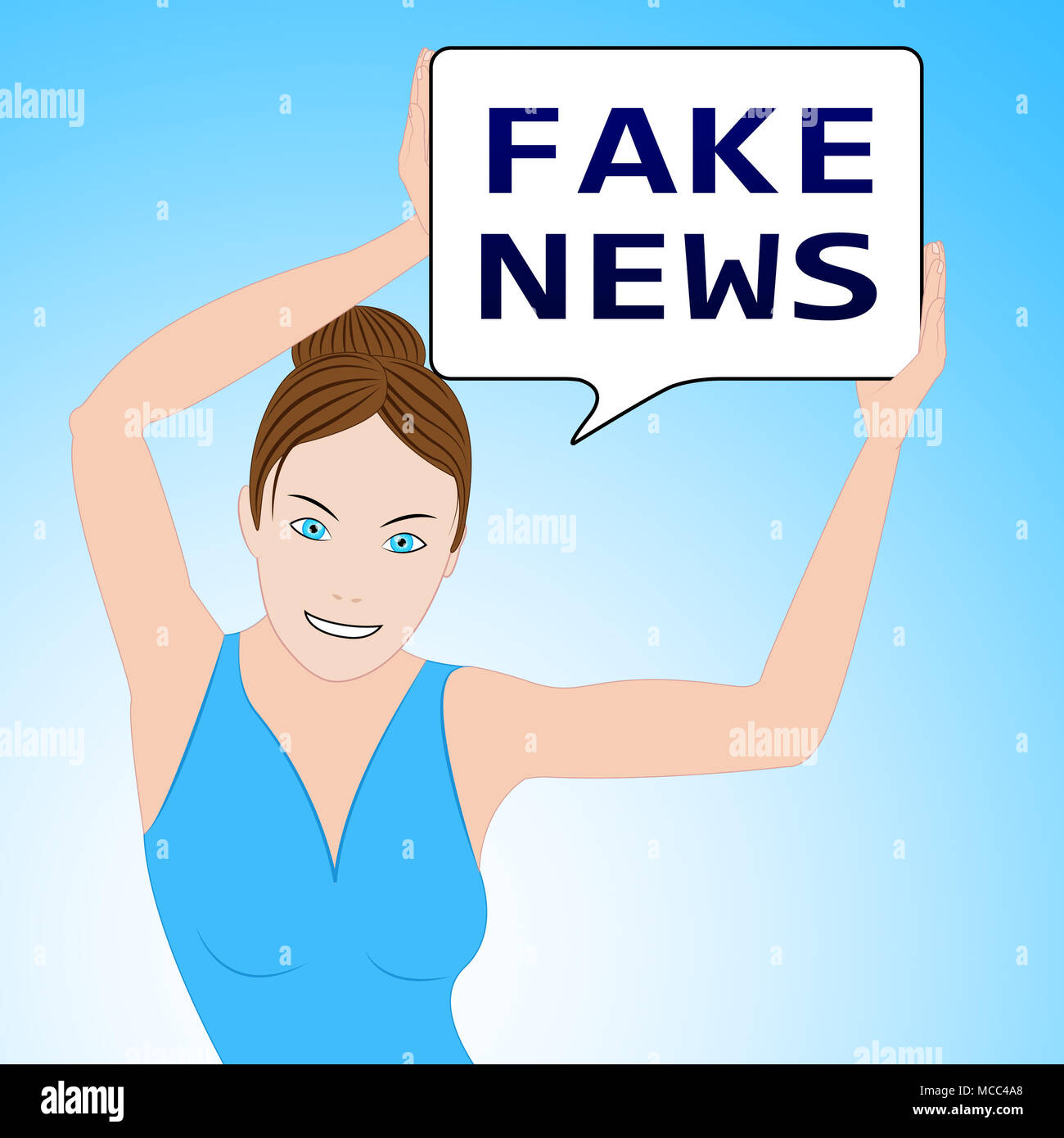 Fake News femme signifie autre Faits 3d illustration Banque D'Images