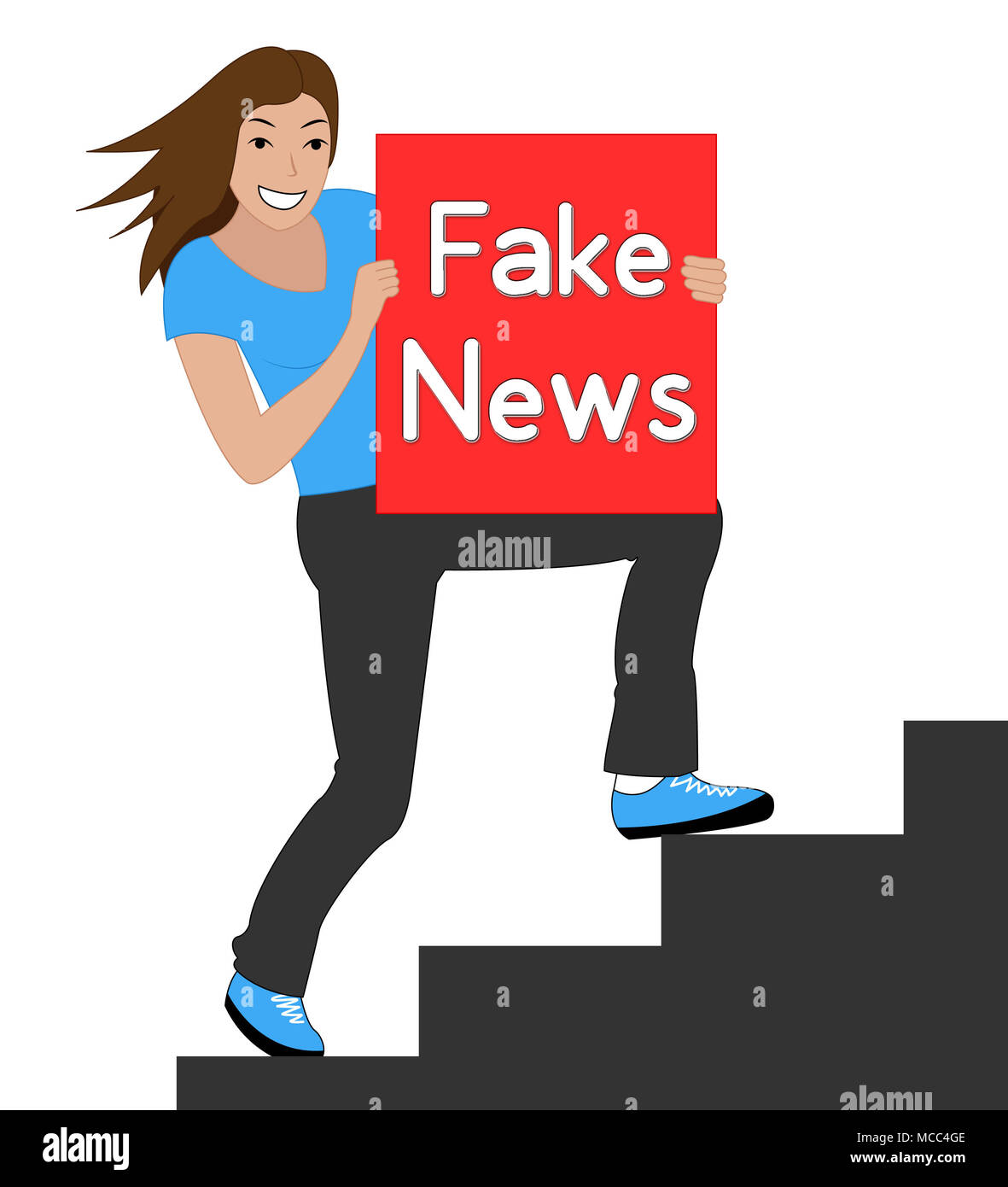 Fake News femme signifie autre Faits 3d illustration Banque D'Images