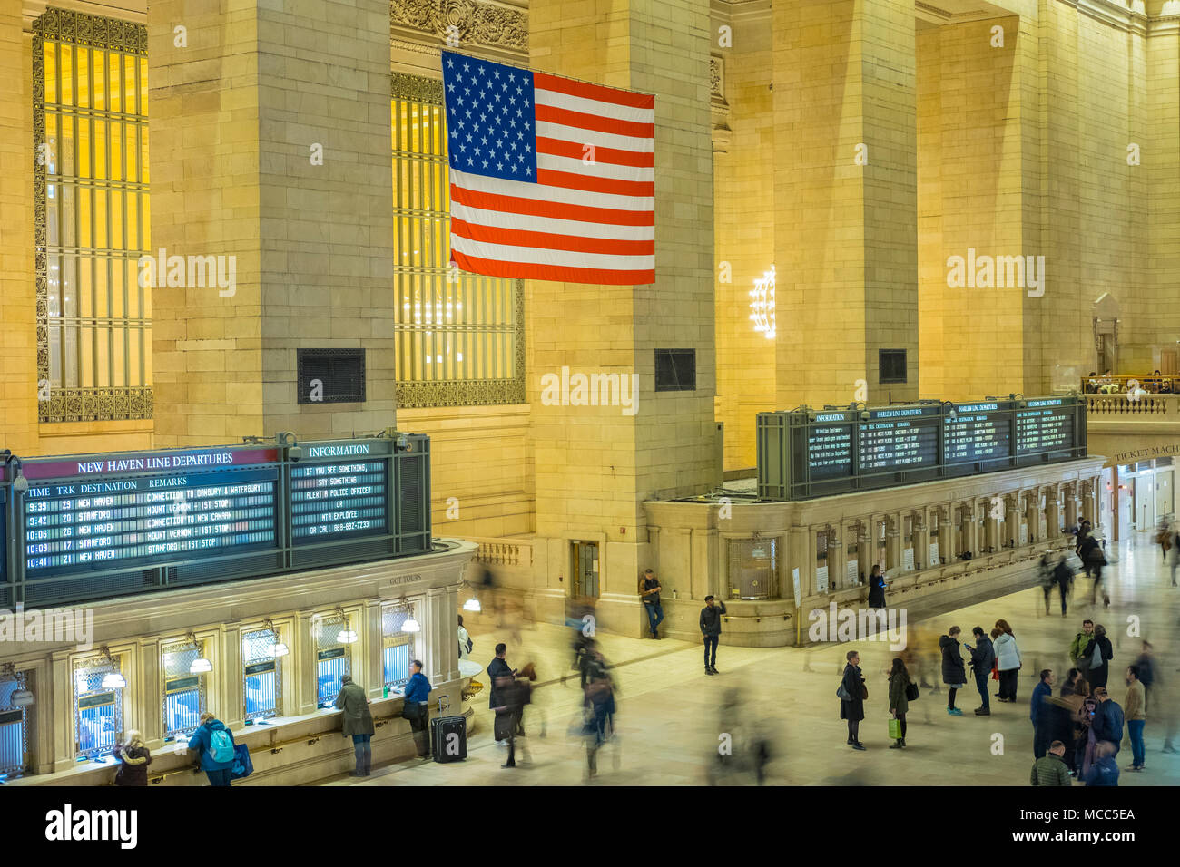 La ville de New York Grand Central Station est un flou d'activité, Avril 2018 Banque D'Images
