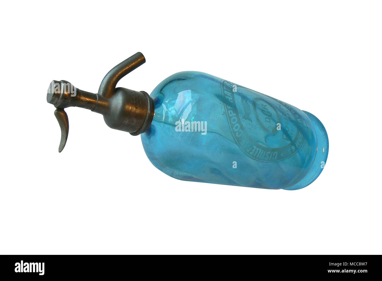 Vieille Bouteille Bleue De Leau De Seltz Cut Out Vue Du