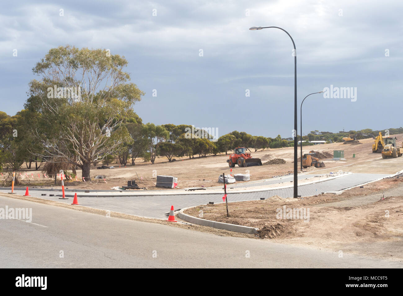 L'élaboration d'une nouvelle banlieue à Emu Bay sur la côte nord de l'île kangourou en Australie le 20 janvier 2018. Banque D'Images