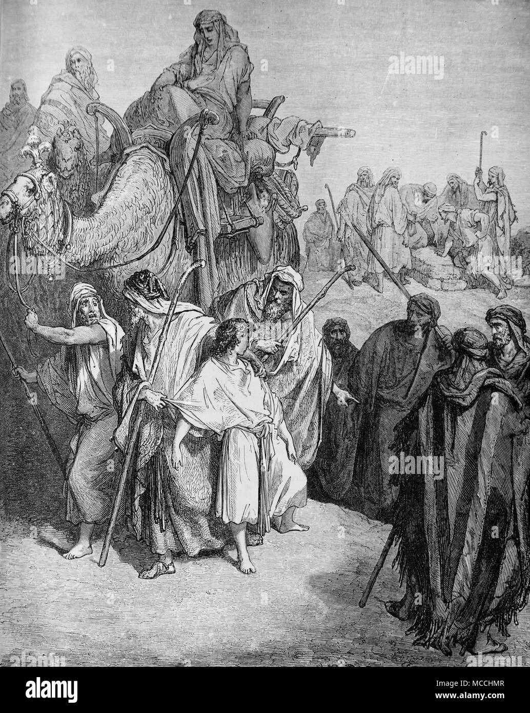 Joseph vendu par ses frères. Illustration de la Bible par Gustave Doré. Banque D'Images