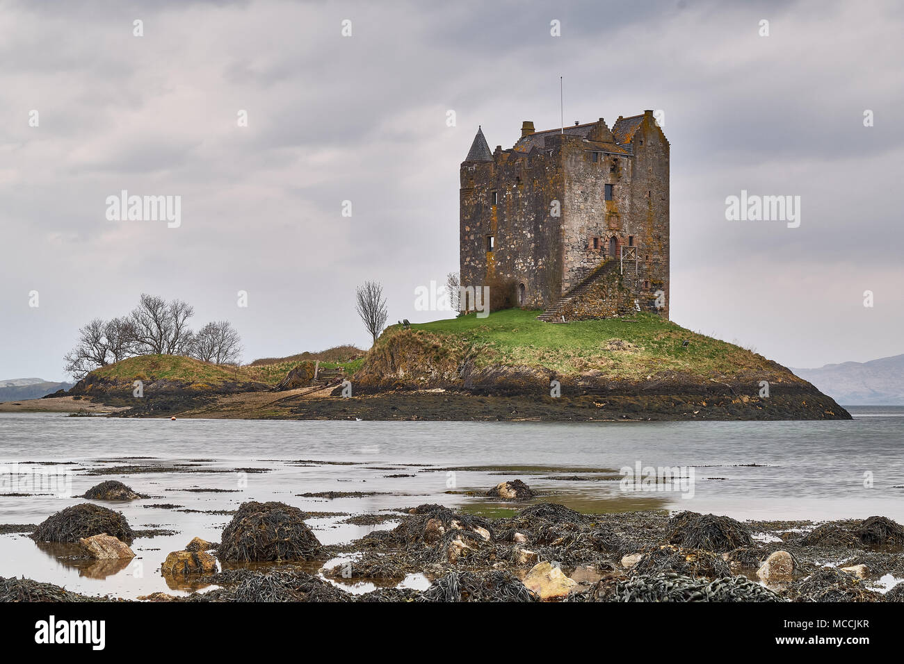 L'Écosse A828 Château de Stalker Portnacroish Banque D'Images