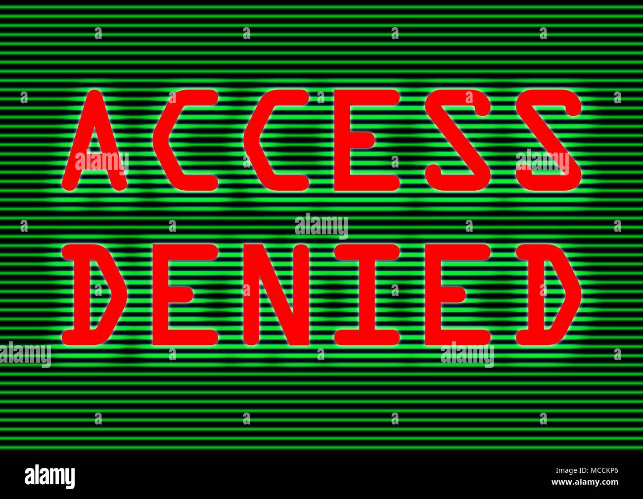 Accès refusé écrit en rouge sur l'écran de l'ordinateur internet security concept et mise en garde contre des cyber-criminels ou de panne système Banque D'Images