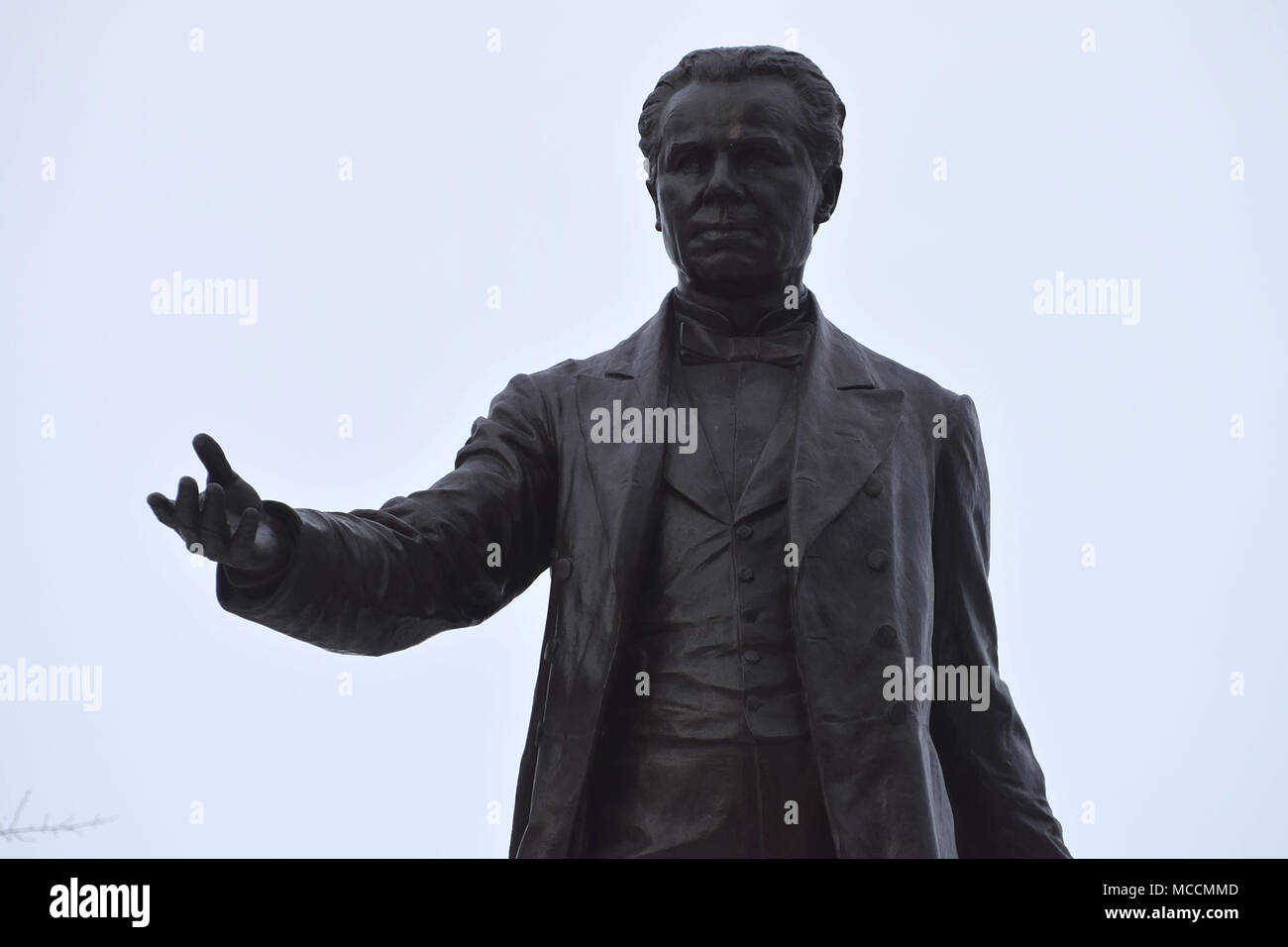 Une statue de Jacques Cartier dans le Vieux Québec Banque D'Images