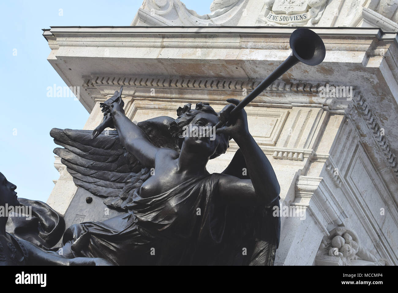 Une section de la Samuel de Champlain Monument situé dans le Vieux-Québec. L'un des plus spectaculaires de la ville de Québec de repère. Banque D'Images