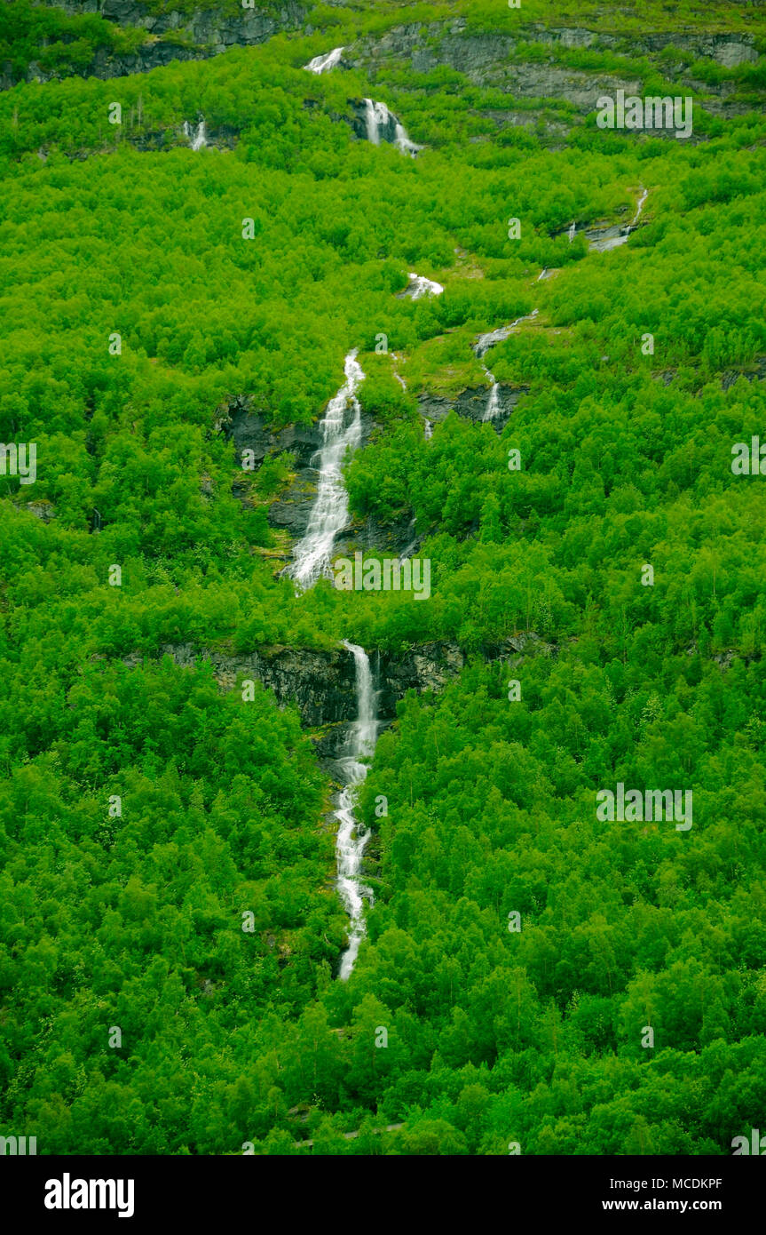 Cascades dans les fjords de Norvège Banque D'Images
