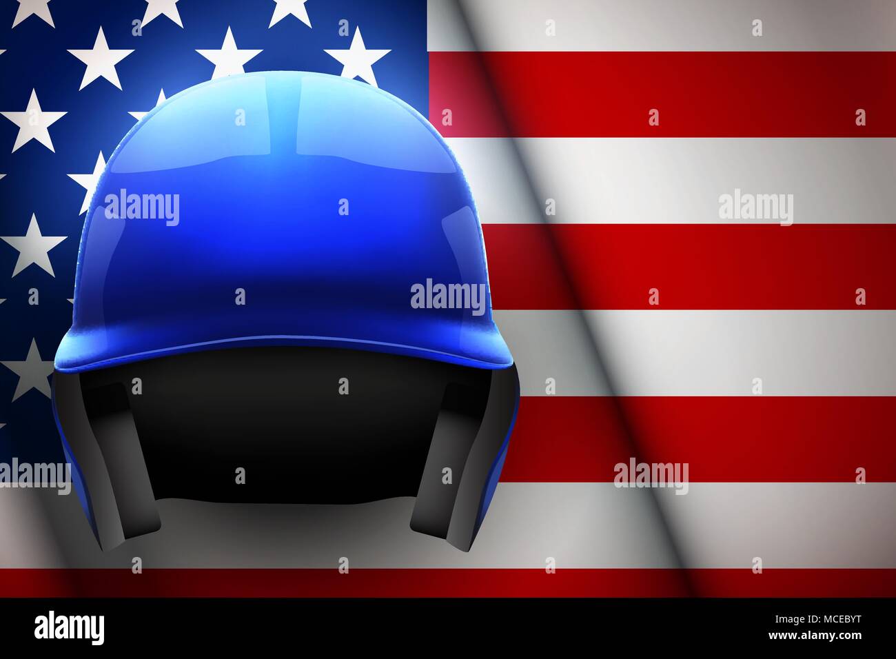 Casque de baseball et drapeau Américain Illustration de Vecteur