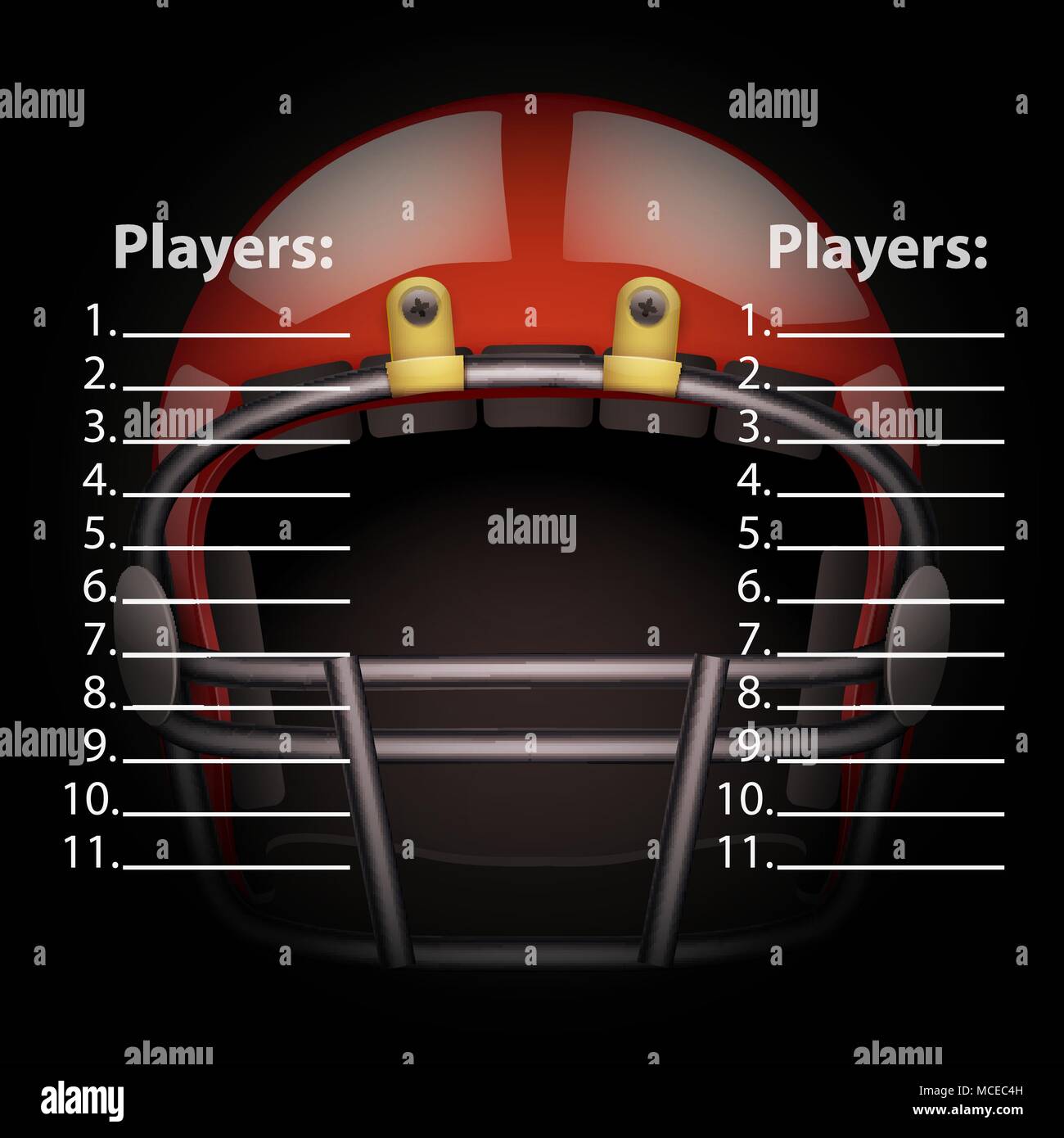 Avec casque de football américain Illustration de Vecteur