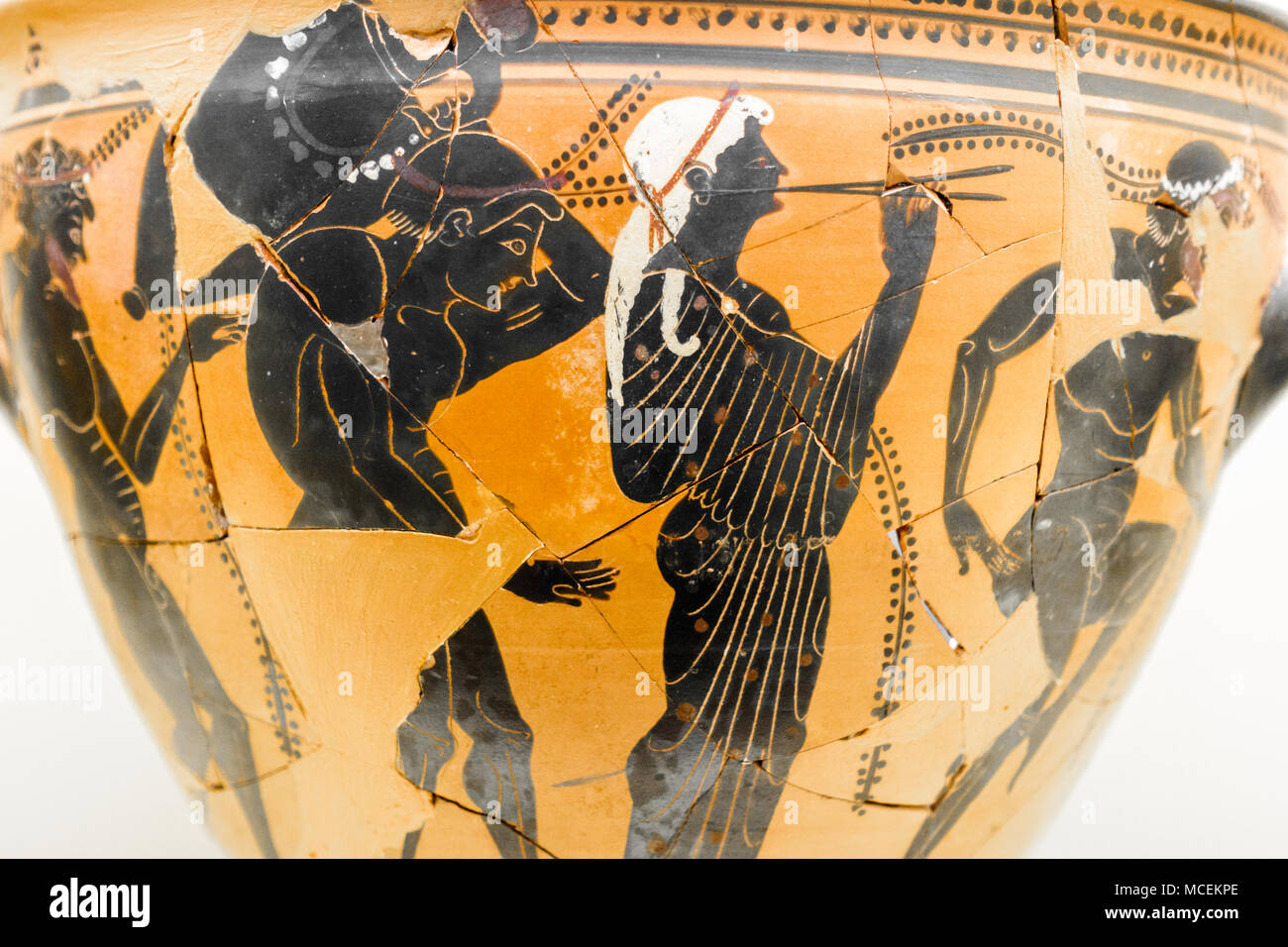 La poterie de la Grèce antique, exposés dans le musée de la Stoa d'Attalos, Athènes, Grèce Banque D'Images