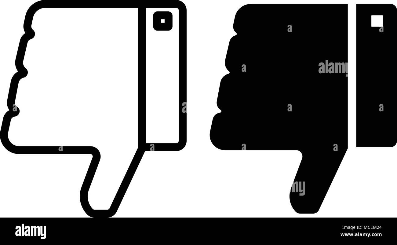 L'icône de pouce vers le bas le symbole vecteur illustration isolé Illustration de Vecteur