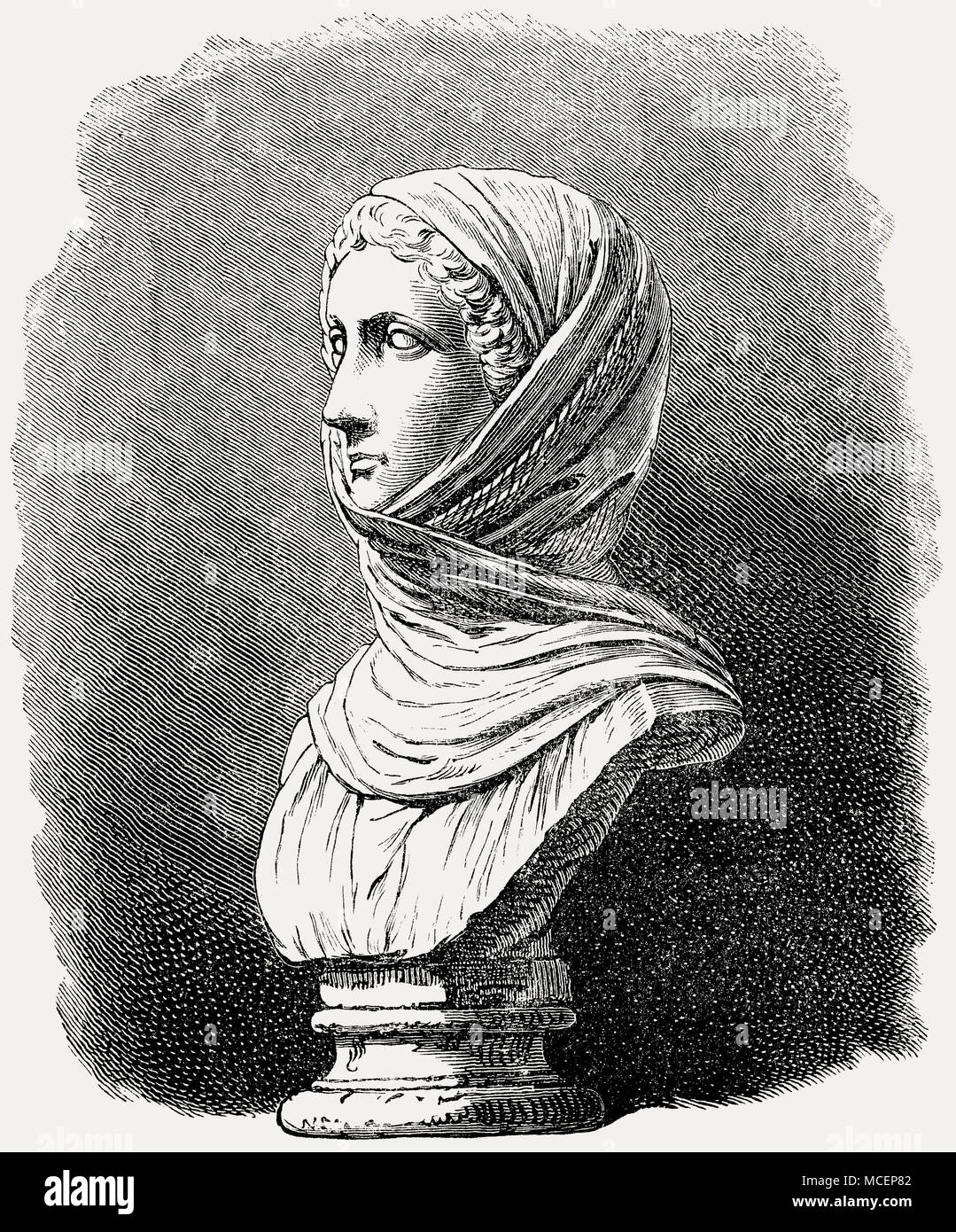 Un Vestal Virgin, prêtresse de Vesta, déesse du foyer dans la Rome Ancienne Banque D'Images