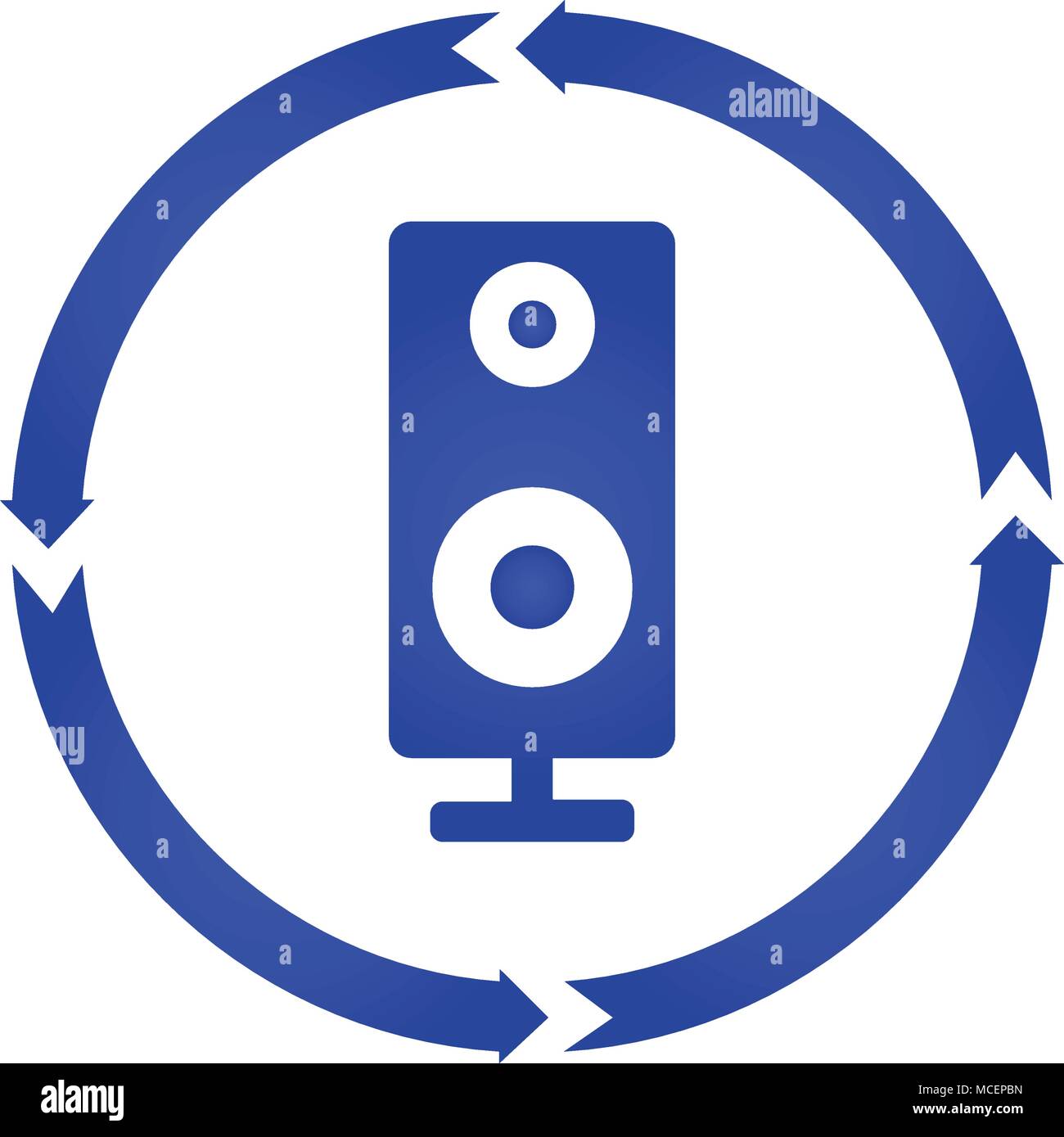Colonne de la musique des haut-parleurs audio tour icône. vector illustration style plat. Illustration de Vecteur