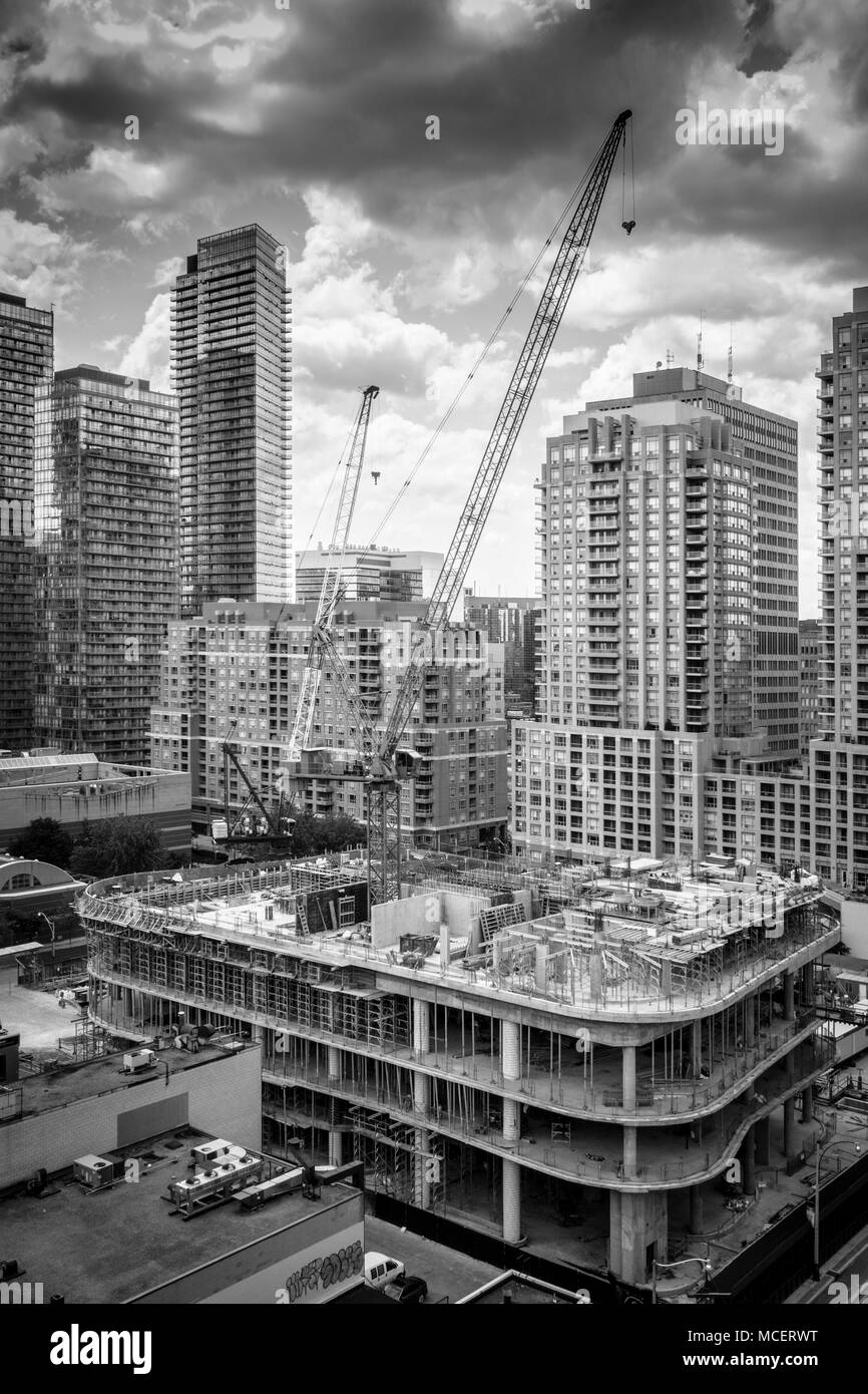 Bâtiment en construction dans le quartier financier, Toronto, Canada Banque D'Images