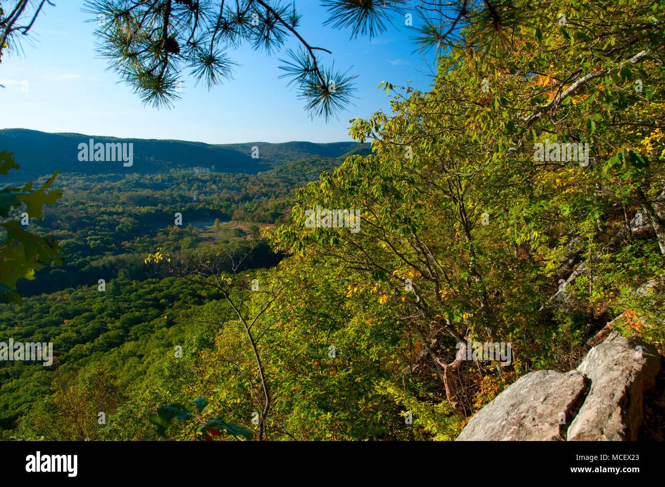 Saint Johns vue le long des corniches Appalachian Trail, Appalachian National Scenic Trail, North Carolina Banque D'Images