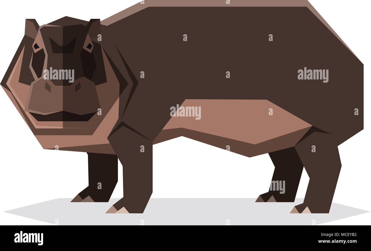 Image vectorielle de l'Hippopotame géométrique Illustration de Vecteur