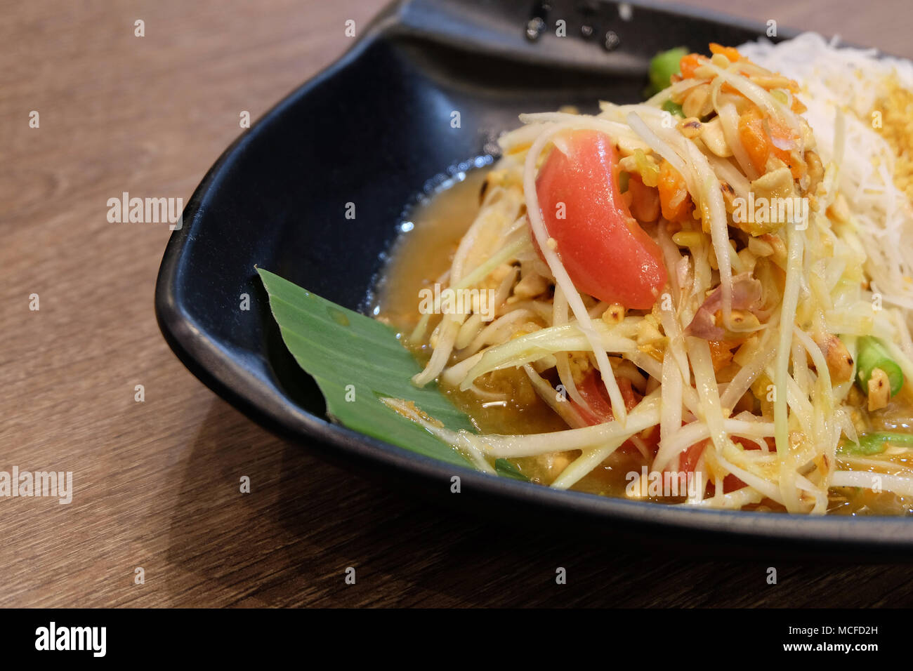 Salade épicée Papaye Gros plan Banque D'Images