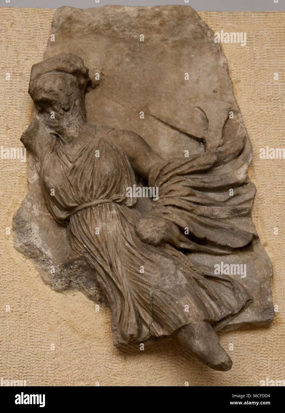 Mausolée d'Halicarnasse. Tombeau de Mausole. La Turquie. Amazon frise. 350 BC. Amazon tenant une hache. British Museum. Londres. Banque D'Images