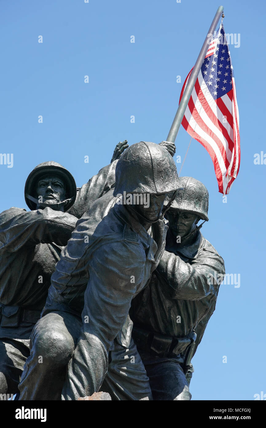 Le U.S. Marine Corps War Memorial à Washington DC aux États-Unis. À partir d'une série de photos de voyage aux États-Unis. Date de la photo : Samedi, M Banque D'Images