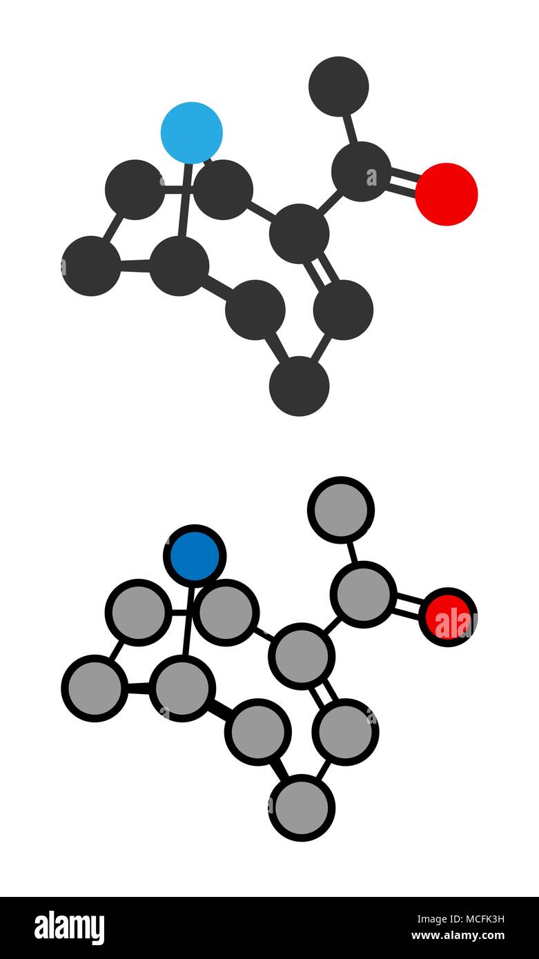 L'anatoxine-a (facteur de décès très rapide, VFDF) molécule. Les rendus 2D stylisée. Illustration de Vecteur