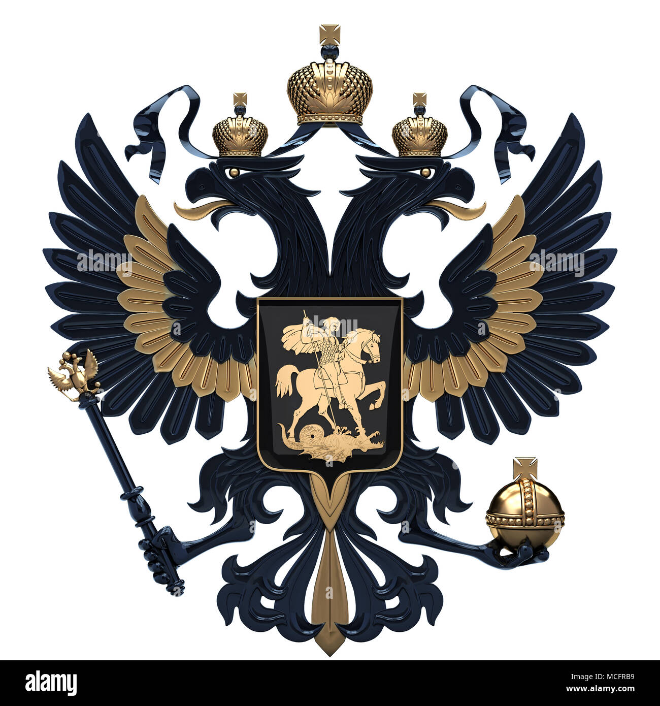 Blason d'or de la Russie Banque D'Images