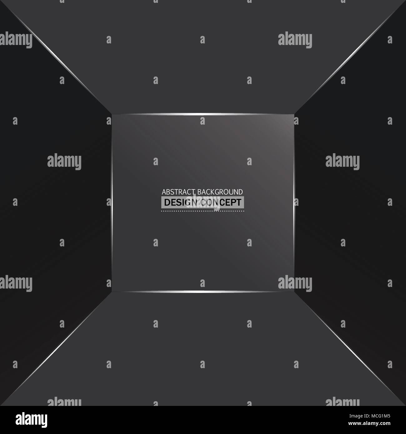 Surfaces gris monochrome abstrait dans la profondeur Illustration de Vecteur