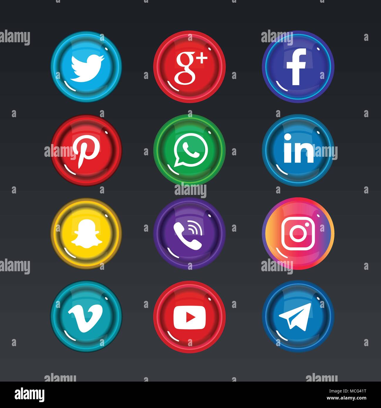 La province de Téhéran IRAN--Juillet 19, 2017 Social Media Icons colorés, vector illustration Illustration de Vecteur