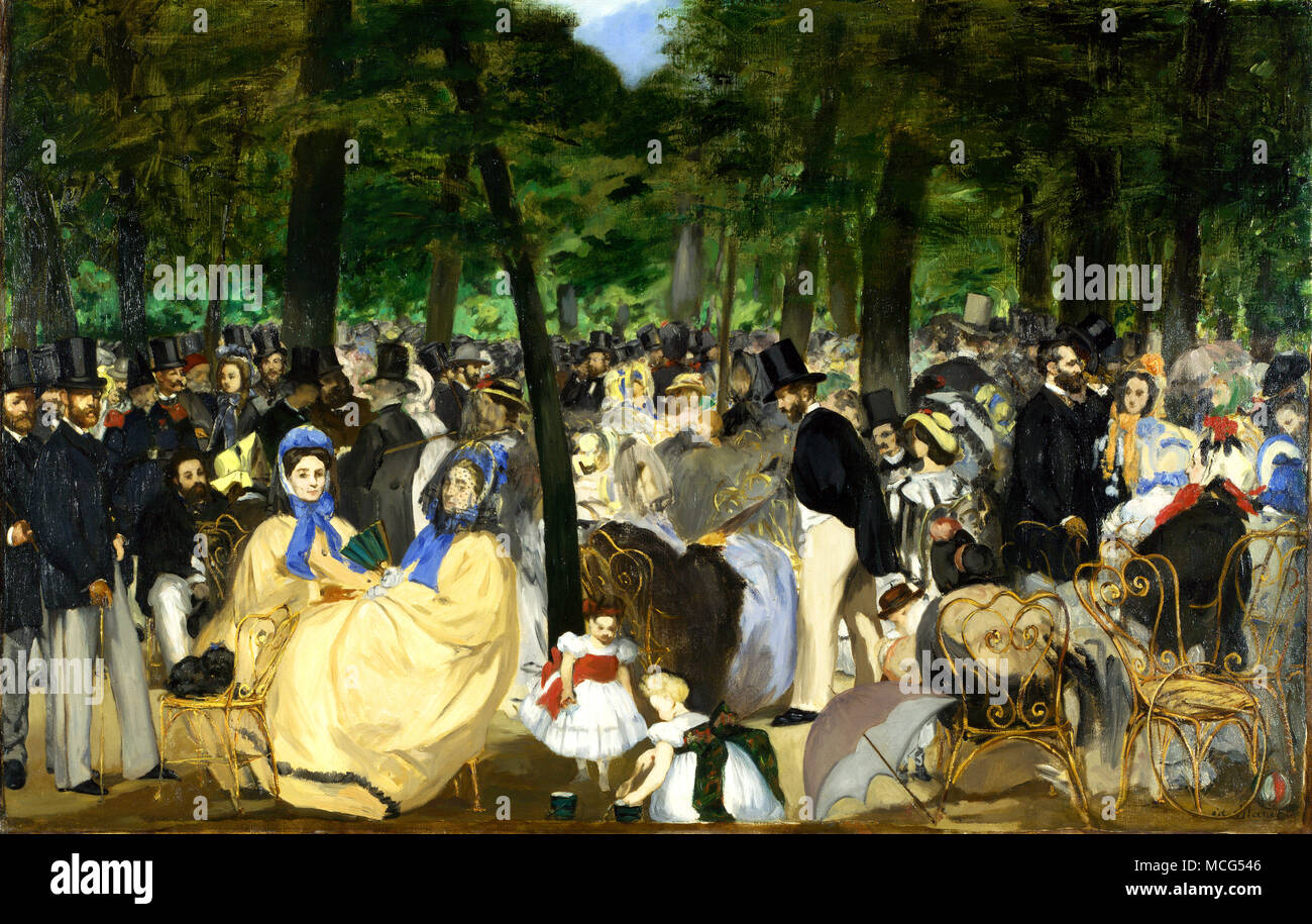 La musique dans le jardin des Tuileries, 1862 par Édouard Manet Banque D'Images