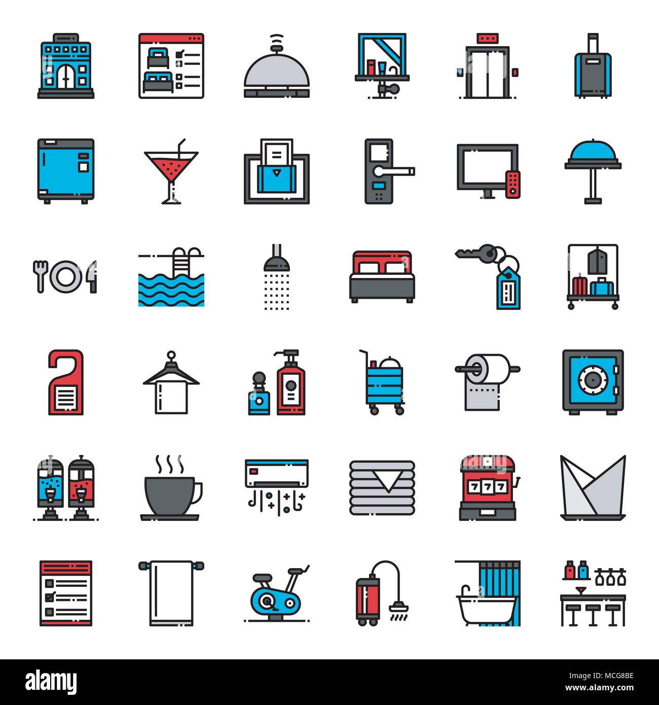 Hotel Remplissage D Icone Sommaire Isole Sur Fond Blanc Image Vectorielle Stock Alamy
